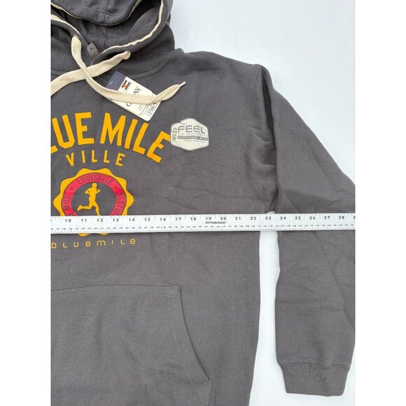 Bluemile Ville Hoodie Pullover Sweatshirt Gray Yellow Graphic Design Mens Size M - Picture 4 of 5